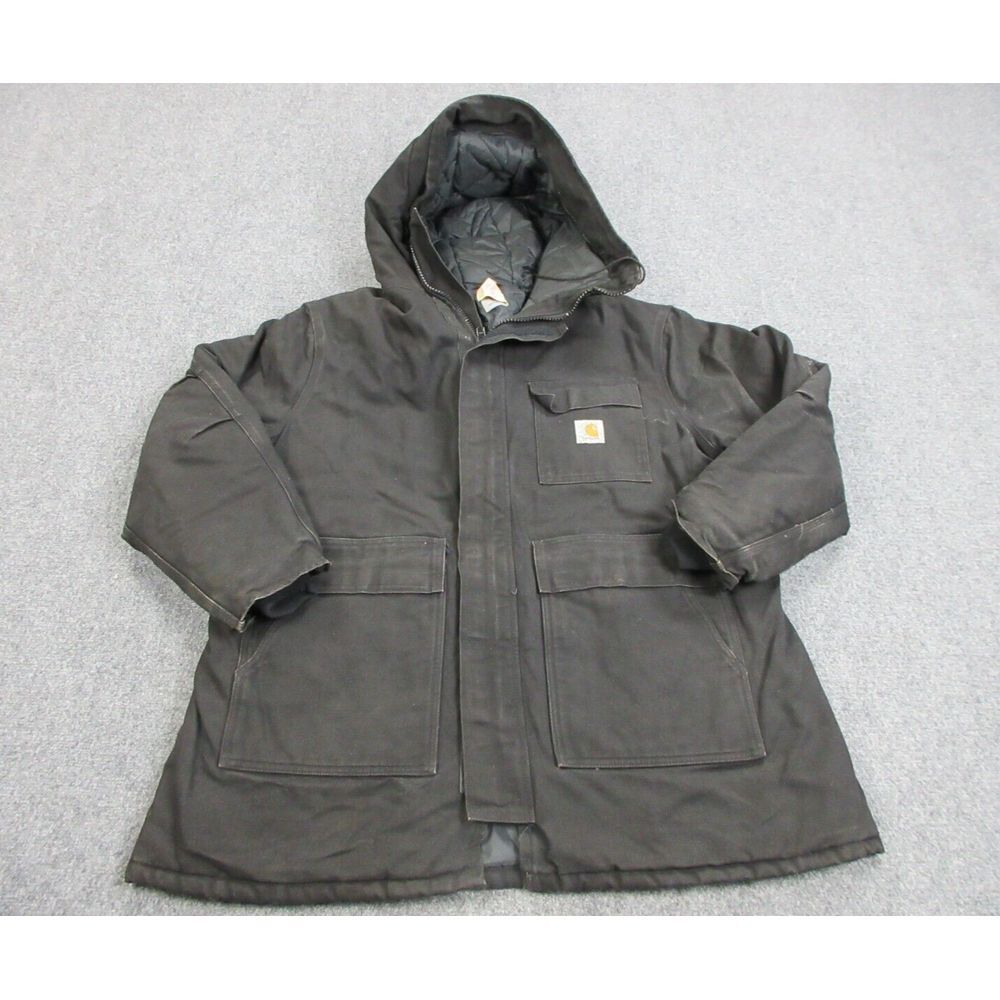 VINTAGE Carhartt Jacket Mens 2XL Black CQ385 Duck Quilted 90s Blanket Union Made